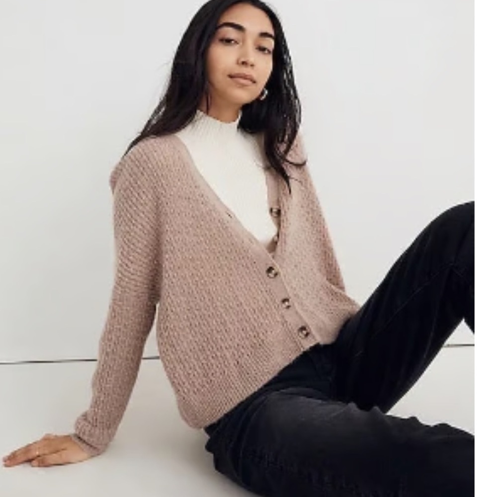 Madewell Tan Alpaca‎ Blend Knit Mayfair Sweater Cardigan Size S
